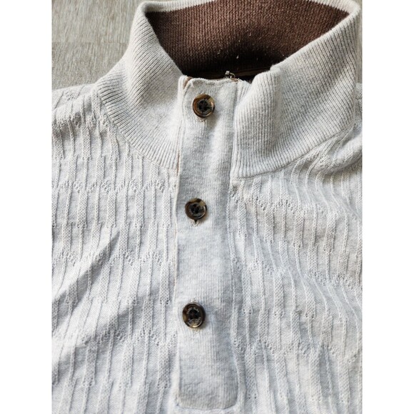 Tasso Elba Mock Neck Sweater Mens XXL Faux Suede Trim Elbow Patch Pullover GUC - Picture 4 of 9